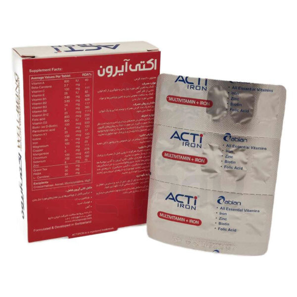 قرص اکتی آیرون 30 عددی ابیان دارو